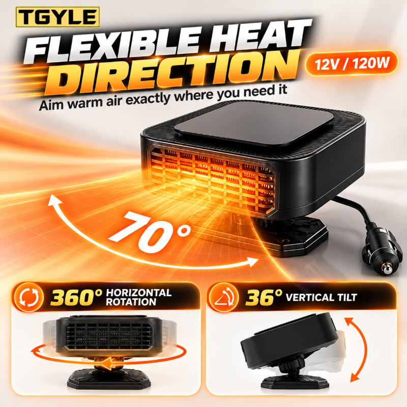 🎁🔥Limited-time 50% off! Save on gas and electricity!Portable Car Heater Defroster with 360-Degree Rotating Base
