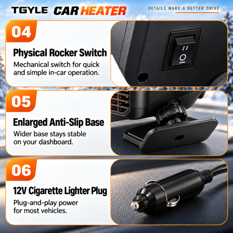 🎁🔥Limited-time 50% off! Save on gas and electricity!Portable Car Heater Defroster with 360-Degree Rotating Base