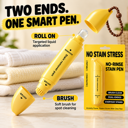 🧼 Portable Dual-Head Stain Remover Pen✨ Instant No-Rinse Emergency Spot Cleaner for Clothes, Oil & Coffee Stains