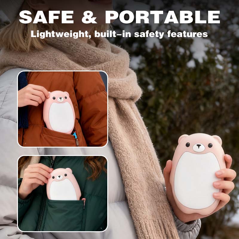 2 Pack Cute Bear Rechargeable Magnetic Hand Warmers