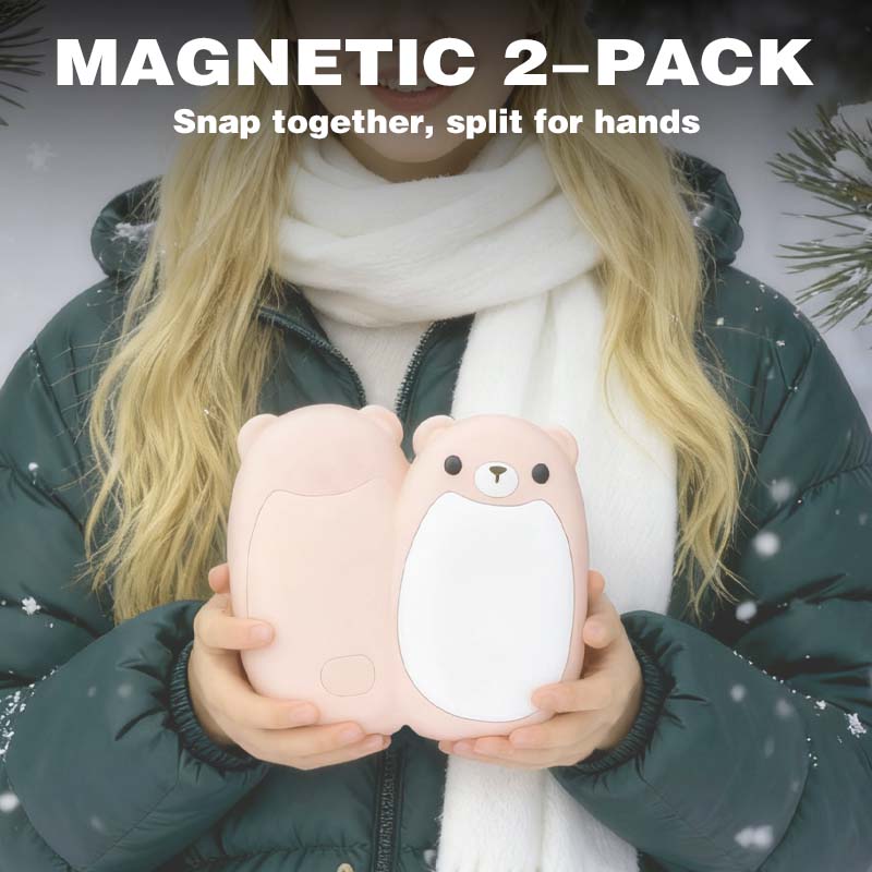 2 Pack Cute Bear Rechargeable Magnetic Hand Warmers