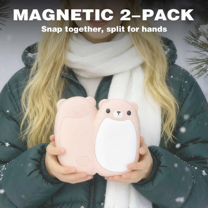 2 Pack Cute Bear Rechargeable Magnetic Hand Warmers