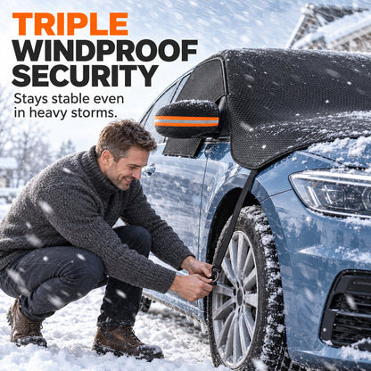 🎁The best part is that the quality is excellent!🔥All-Season Thickened Car Windshield Cover for Snow Frost and Sun Protection
