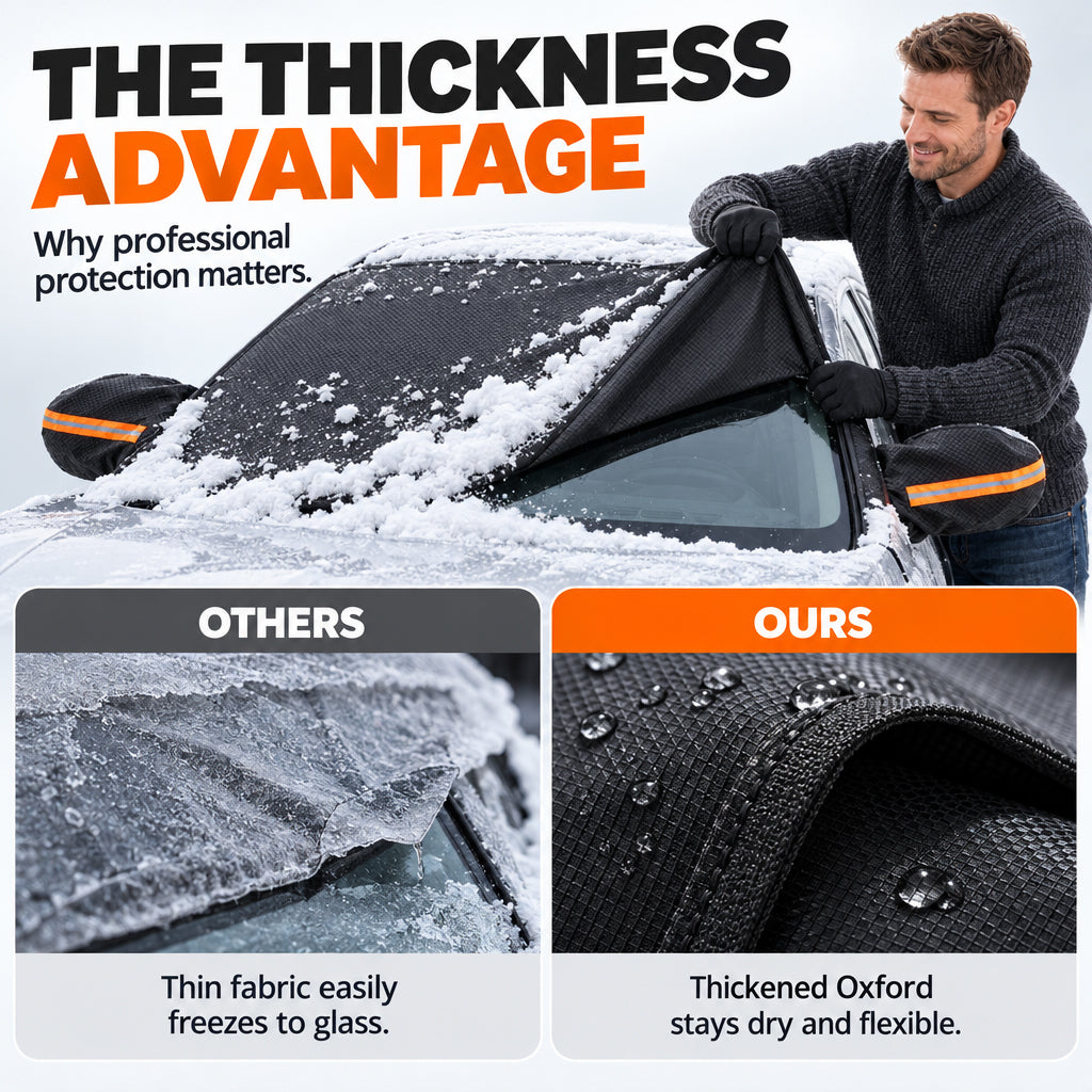 🎁The best part is that the quality is excellent!🔥All-Season Thickened Car Windshield Cover for Snow Frost and Sun Protection