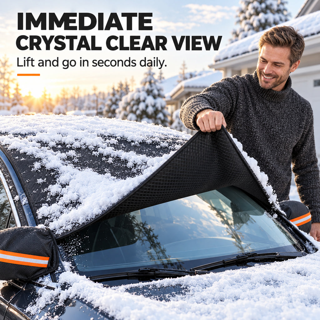 🎁The best part is that the quality is excellent!🔥All-Season Thickened Car Windshield Cover for Snow Frost and Sun Protection