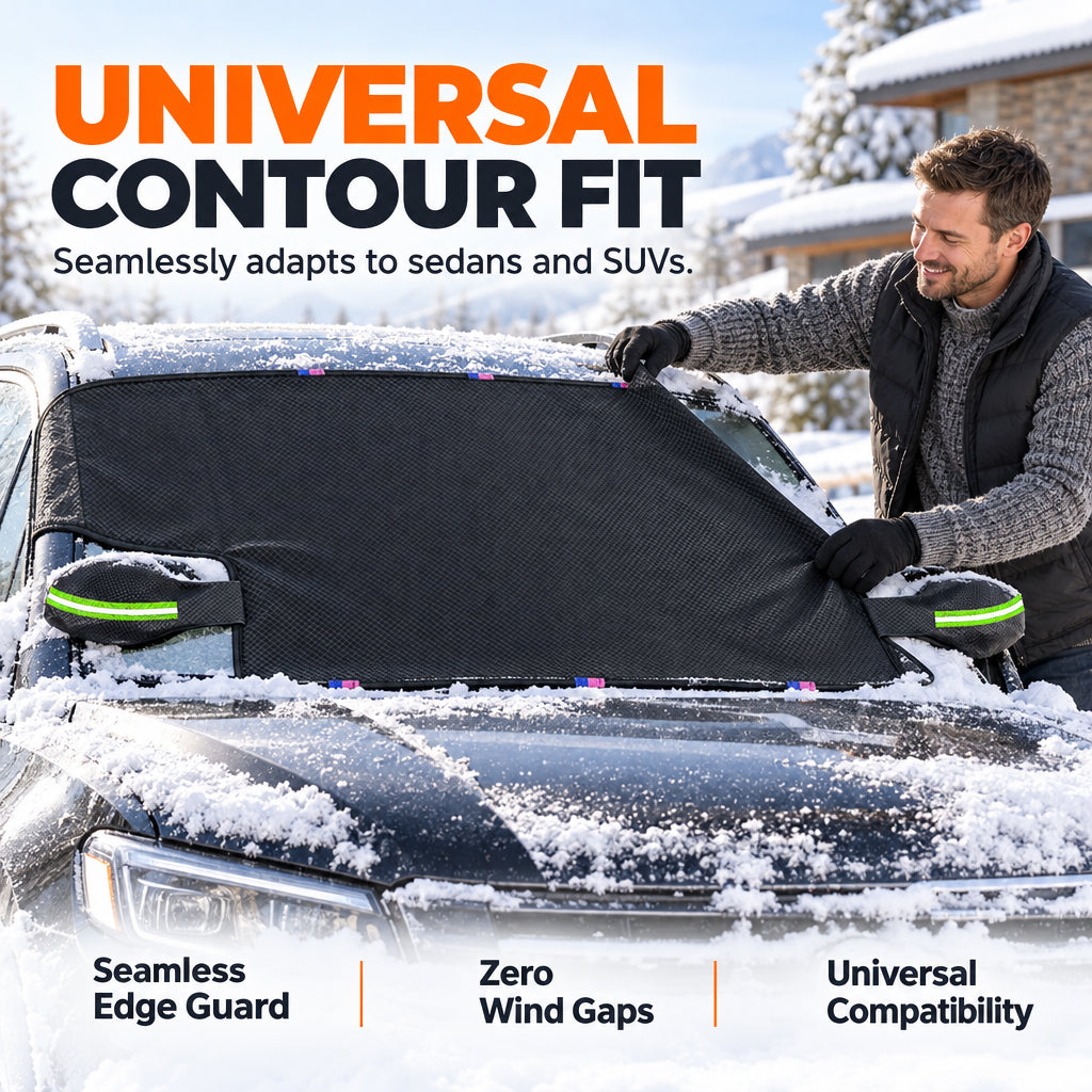 🎁The best part is that the quality is excellent!🔥All-Season Thickened Car Windshield Cover for Snow Frost and Sun Protection