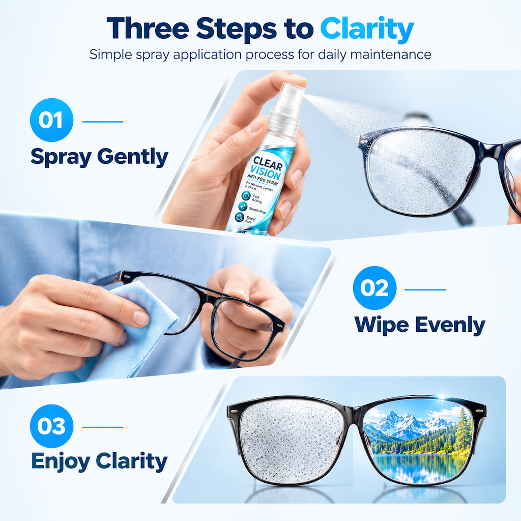 Portable Glasses Anti-Fog Spray and Lens Defogger