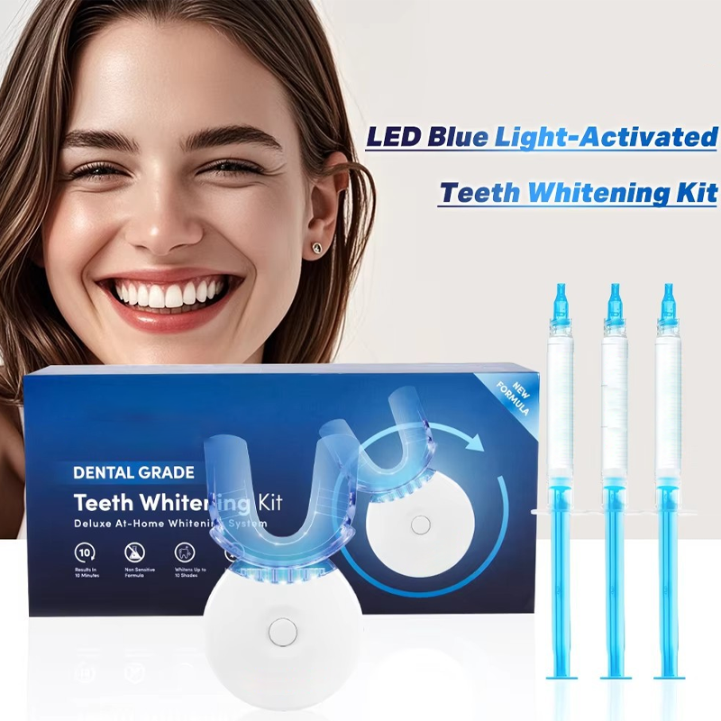 🎁🔥Teeth whitening device—Professional LED Teeth Whitening Kit🦷——helps improve yellowing caused by coffee, tea, and tobacco stains, and reduces discomfort from tooth sensitivity.