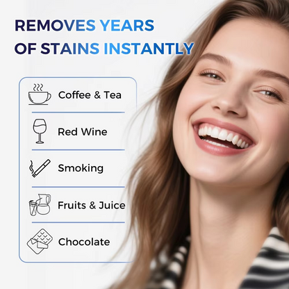 🎁🔥Teeth whitening device—Professional LED Teeth Whitening Kit🦷——helps improve yellowing caused by coffee, tea, and tobacco stains, and reduces discomfort from tooth sensitivity.