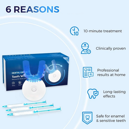 🎁🔥Teeth whitening device—Professional LED Teeth Whitening Kit🦷——helps improve yellowing caused by coffee, tea, and tobacco stains, and reduces discomfort from tooth sensitivity.