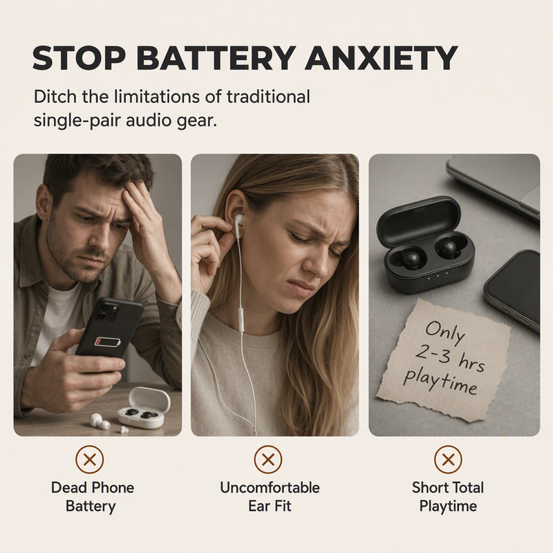 🎁Buy one, get three pairs of Bluetooth headphones.👍Superior Sound Quality + Noise Cancellation——🥰Shared Listening Made Easy