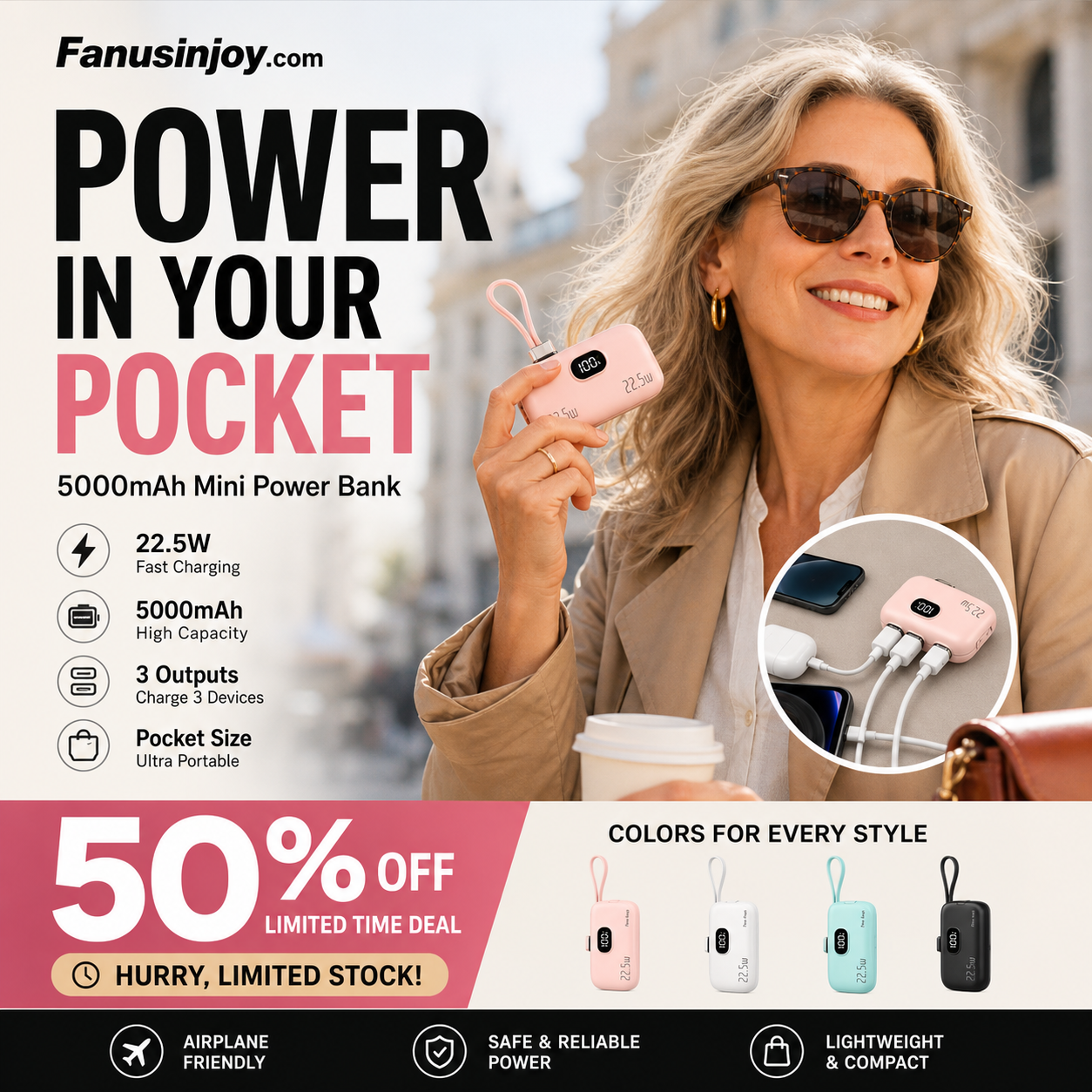 📱5000mAh Mini Power Bank – Portable, Universal Compatibility 🔋🔌【Limited Offer】